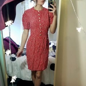 Vintage red polka dot dress